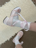 KYLETHOMASW  -  Women's Fashion Thick Bottom Heightening Sweet  Knot Single Shoes Summer New Style Versatile with Skirts Mary J...
