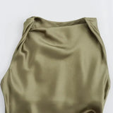 KYLETHOMASW  -  Summer New Women Sleeveless Dress Fashion Temperament Sexy Silk Satin Texture Solid Color Midi Long Dress Women Elegant