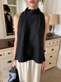 KYLETHOMASW  -  Small Sexy Backless Hanging Neck Style Ribbon Vest Women Summer New Item Niche Retro Loose Versatile Shirt