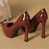 KYLETHOMASW  -  High Heels Women's Spring Autumn Waterproof Table High Heel Pumps Women's Pointed Toes Thin Heels Bridesmaid Work Shoes Women