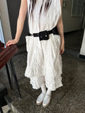 KYLETHOMASW  -  Women's Korean Dongdaemun design back lace dress + ruffled patchwork shorts two-piece set