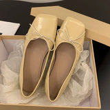 KYLETHOMASW  -  Spring New Women Flat Shoes Fashion Square Toe Shallow Slip On Ladies Casual Ballerina Shoes Soft Flat Ballet Shoes New