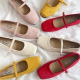 KYLETHOMASW  -  Women's Mary Jane Shoes Elegant French Casual Shoes for Woman Exquisite Square Head Flat Shoe Designer Shoes Zapatos Mujer
