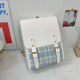 KYLETHOMASW  -  Hit Color Plaid Mochila Trendy Jk Bag Travel Mochilas Mujer Student Bolsas Preppy Style Bags for Woman Large Capaci Backpack