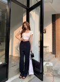 KYLETHOMASW  -  Spring Summer High Waist Casual Suit Pants Women Korean Style Fashion Wide Leg Cargo Pants Female Streetwear Vintage Trousers