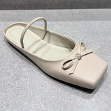 KYLETHOMASW  -  Fashions Square Toe Mules Pumps Slippers Women Fall 2024 New Flat Slides Female Shallow Comfy Bow Brand Designer Sandals Women