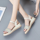 Kylethomasw Size 31 32 33 Wedge Sandals Women Open Toe Shoes 2024 New Large Size 41-44 Platform Open Toe Women's Shoes