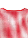 KYLETHOMASW  -  European and American style winter new round neck zipper retro red plaid warm cotton jacket