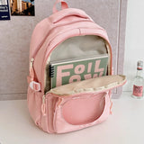 KYLETHOMASW  -  Korean Chic Kawaii Cat Schoolbags High-capacity Y2k Aesthetic Students Backpacks Transparent Preppy Women Casual Travel Ita Bags