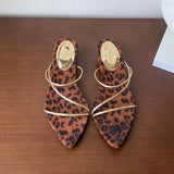 KYLETHOMASW  -  Summer Fashion Pointed Toe Women Heeled Slippers Shoes Shallow Ladies Low Heel Slippers Sandals Shoes Female Slides