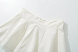 KYLETHOMASW  -  Holiday Front Cross Lacing up Bandage Bow Zipper Waist Mini Skirt Women White Spliced Lace Hem Ruched Swing A-lined Skirts Black