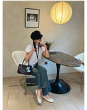 KYLETHOMASW  -  Design-inspired Evening Breeze Style Paired with A Skirt, Slip-on Shallow-mouth Flat Shoes, Niche Shiny Women's Mary Jane