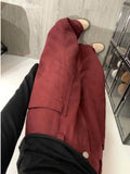KYLETHOMASW  -  Female Solid Color Slim Casual Women Pants Autumn High Waist Loose Cargo Pants Red Simple Basic Fashion Pants Female Chicly