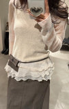 KYLETHOMASW  -  Women Vest Vintage Fungus Edge Hem Spliced Slim Fit Unique Layering Autumn Winter Outerwear