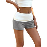 KYLETHOMASW  -  Women's Fold Over Shorts Y2K Micro Mini Shorts Elastic Waist Pajama Bottoms Summer Casual Short