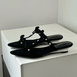 KYLETHOMASW  -  New Footwear Pointed Toe Women Wedges Slippers Female Slides Fashion Butterfly-Knot Ladies Heeled Slippers Sandals Shoes Pumps