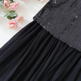 KYLETHOMASW  -  Chic Beach Vacation Long Dress Shiny Sequin Tulle Floor-Length Off-Shoulder Women's Dress Summer High-End Sensation Gown