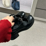 KYLETHOMASW  -  Sweet Cute Style Women Shoes Mary Janes Butterfly-Knot Crude Heel Women Shoes Big Size 35-43 Buckle Strap Young Chaussure Femme