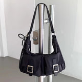 KYLETHOMASW  -  Streetwear Fashion Chic Underarm Bag Vintage Y2k Aesthetic Pockets Shoulder Bags Women Solid All Match Purses and Handbags