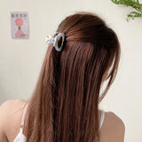 Kylethomasw Trumpet Jelly-colored Oval Hair Clips Women Korean Elegant Style Hairpin Marble Shark Cawl Clip Girls Hair Accessories
