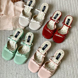 KYLETHOMASW  -  Sweet Women Sandals Summer Square Toe High Heels Shoes Outdoor Street Style Trend Open Toe footwear Elegant Dress pumps