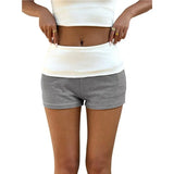 KYLETHOMASW  -  Women's Fold Over Shorts Y2K Micro Mini Shorts Elastic Waist Pajama Bottoms Summer Casual Short