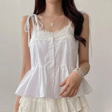 KYLETHOMASW  -  Summer Lace Patchwork Bohemian Women's Tank Tops 2025 New Sleeveless V-neck Sexy Short Vest Shirts for Womens