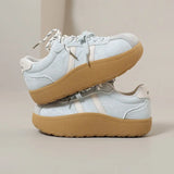 KYLETHOMASW  -  Spring Summer Women's Retro German Trainer Thick Sole White Sneakers Lightweight Non‑Slip Fashion All‑Match Casual Shoes