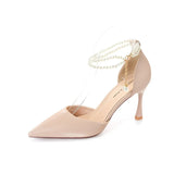 KYLETHOMASW  -  Sharp Pointed High Heels Women New French Style Single Shoe Sandals Women Paired with A Skirt Thin Heeled Pumps Women Shoes