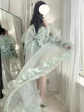 KYLETHOMASW  -  Birthday Party Sweet Princess Tube Top French Fairy Bow Off-shoulder Sling and High Waist Tutu Short Skirt High-end Set