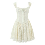 KYLETHOMASW  -  Summer Women Sexy Off Shoulder Short Sleeve Lace Mini Dresses Party Robe
