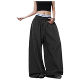 KYLETHOMASW  -  American Retro Letter Print Drape Paratrooper Casual Pants Loose Straight Tube Pants for Men And Women Drawstring Design