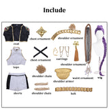 KYLETHOMASW  -  Black Golden Rumi Zoey Mira Cosplay , Costume Wig Women Suit Halloween Party Role Playing Outfit