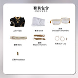 KYLETHOMASW  -  Rumi Zoey Mira Cosplay , Costume Wig Women Black Golden Suit Halloween Party Role Playing Outfit