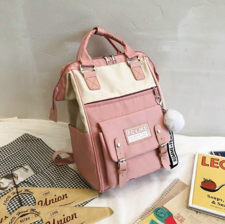 Kylethomasw Backpacks for School Teenagers Girls Cute Ring Bag Designer Travel Laptop Backpack Women Notebook Back Pack Patchwork Bagpack