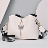 2021 Women White Handbag New Designer Butterfly Tassel PU Leather Messenger Bags Ladies Crossbody Female Tote Shoulder Bag