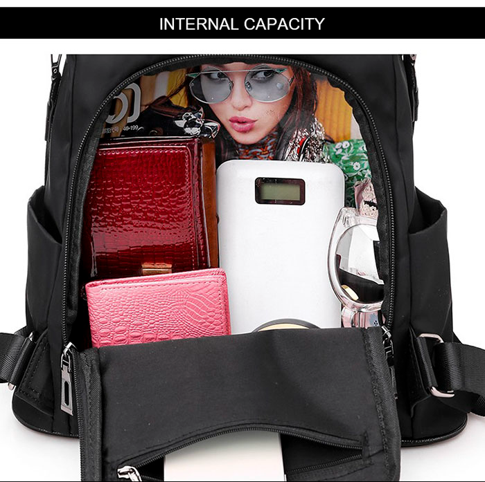 Women Anti-theft Backpack Waterproof Fabric Large Female Shoulder Bag Large Capacity Simple Style Casual Mochila Travel