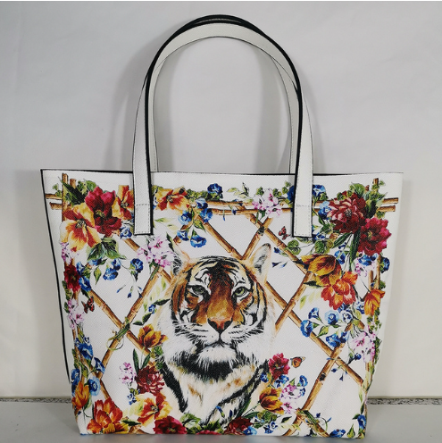 Kylethomasw  Italy Luxury Print Travel Shoulder Bag Floral Textured-Leather Shopper Tote large tote bag famous brand bag women girl handbag