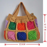 Kylethomasw Handmade Crochet Bag Summer Bag Kintting Beach Bag Handmade crochet bag crochet shoulder bag Kintting tote bag Colorful hand bag