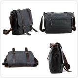 Kylethomasw Men's Canvas Messenger Bag Shoulder Pu Leather Crossbody Leisure Man Satchels Bags Casual Cross Body Mans Bag New Fashion 2024