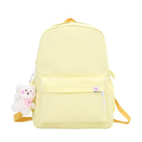 Kylethomasw Female Small Fresh Nylon Backpack Women Solid Color School Backpack for Teenanger Girls Schoolbag Two Sizes Travel Shoulder Bags
