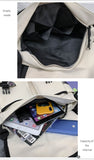 Unisex Large Capacity Casual Fashion Single Shoulder Bag Korean Teenagers Multiple Pockets Book Bag Nylon Waterproof Travel Bag