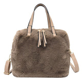 Winter Women's Handbag Fashion Flush Solid Color Female Tote Bag Luxury Design Large Capacity Street Shoulder Bag ZD1934