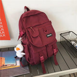 Solid Color Fashion Men's Backpack Summer New Nylon Waterproof School Bag For Boys Large School Backpack With Many Pockets