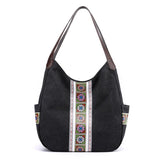 Canvas Printing Hand Bags for Women Casual Large Hobo Shoulder Tote Handbags Female Portable Cloth Pocket Zipper Big Shopper Bag