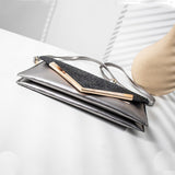 Kylethomasw Envelope Bag For Women Sequin Leather Handbag Fashion Black Clutch Purse Party Shoulder Bag Casual Women Bag  ZD1447