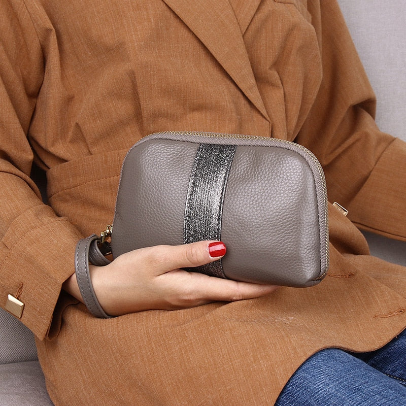 Women Wallet Long Fashion Zipper Clutch Hand Bag genuine leatherMobile Phone Bag Card Holder Coin Purse Thin Wallet