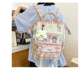 4 Pcs/sets Nylon Women Backpack Female Large Capacity Waterproof Travel Rucksack Preppy School Backpack for Teen Girls Bookbag