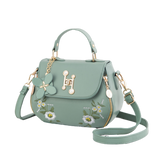 Fashion Embroidery Female Bags 2021 New Handbags Small Bag All-match Shoulder Bag Crossbody Top-handle PU Leather Messenger Bag