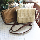 Kylethomasw Summer Vintage Handmade Rattan Straw Bag  Ladies Knitted Square Flap Shoulder Bag Bohemia Bali Travel Vocation Messenger Bag